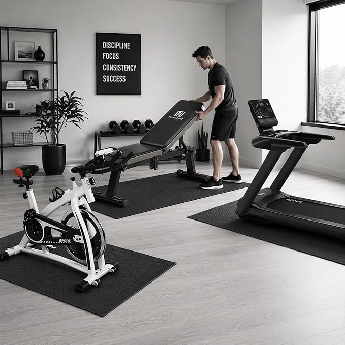 Japard Large Workout Exercise Mat 7' x 3', Extra Wide Pilates Mat 7mm Thick EVA Foam, Non-Slip Home Gym Floor Mat for Yoga, Stretching, Stationary Bike, Treadmill & Fitness Equipment