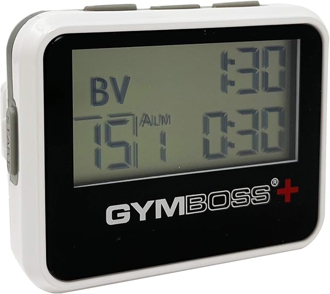 Gymboss Plus Interval Timer and Stopwatch - White/Black Hardcoat