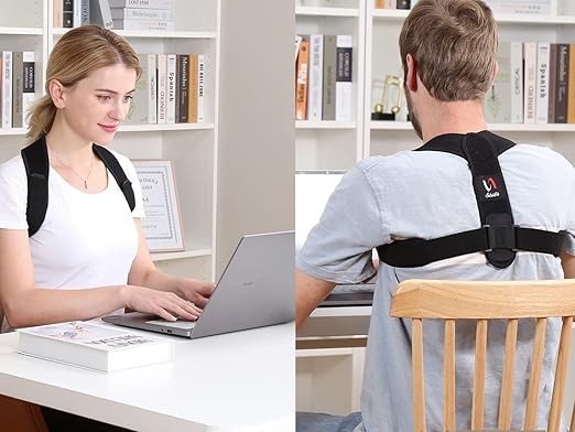 Schiara Posture Corrector for both Men and Women, Comfortable Upper and Back Brace, Adjustable Back Straightener Support for Back, Shoulder and Neck