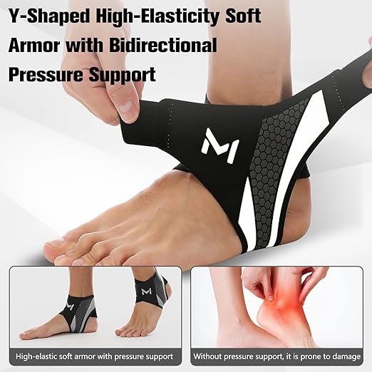 Ankle Brace Compression Support Stabilizer,Adjustable Lace-Up Ankles Sock Sports Basketball Sprain Recovery Men Women Foot Orthopedic Grade Tendonitis Protection Plantar Fasciitis Relief, Purple