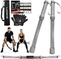 Ropeless Battle Ropes (2-in-1) Elatic Fitness Bar,Cordless Battle Ropes Sticks with Exercise Guide,Portable Home Gym Equipment for HIIT,Strength Low-Impact Workouts for Men & Women Grey