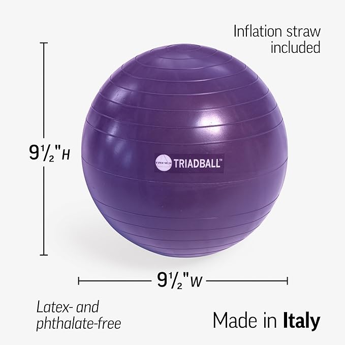 OPTP Triadball – 9½” Diameter Pilates Ball, Adjustable Firmness Workout and Yoga Ball - For Stability and Core Strength Exercise