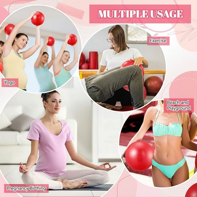 Sotiff 20 Pcs 9 Inch Pilates Ball Bulk Exercise Pilates Ball Mini Yoga Balls Therapy Core for Stability Barre Training Stretching Physical Posture Training Gym Workout with Inflation Tube