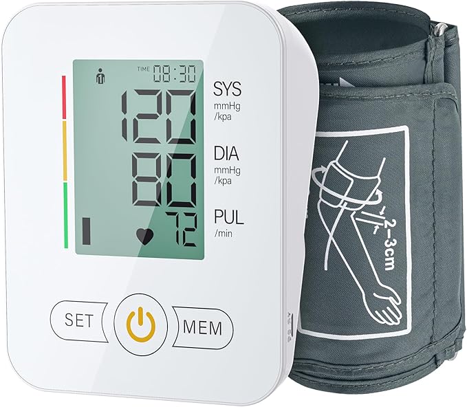 Arm Blood Pressure Monitor,maguja Blood Pressure Machine,BP Monitor Automatic Upper Arm Digital with Blood Pressure Cuff for Home Use (White)