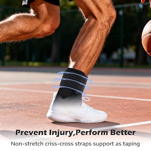 Ankle Brace for Sprained Ankle, Ankle Brace for Women Men Adjustable & Air Fabric Cool With 2 Removable Side Splints, Ankle Stabilizer for Basketball, Volleyball, Sports, Injury Recovery (X-Large)