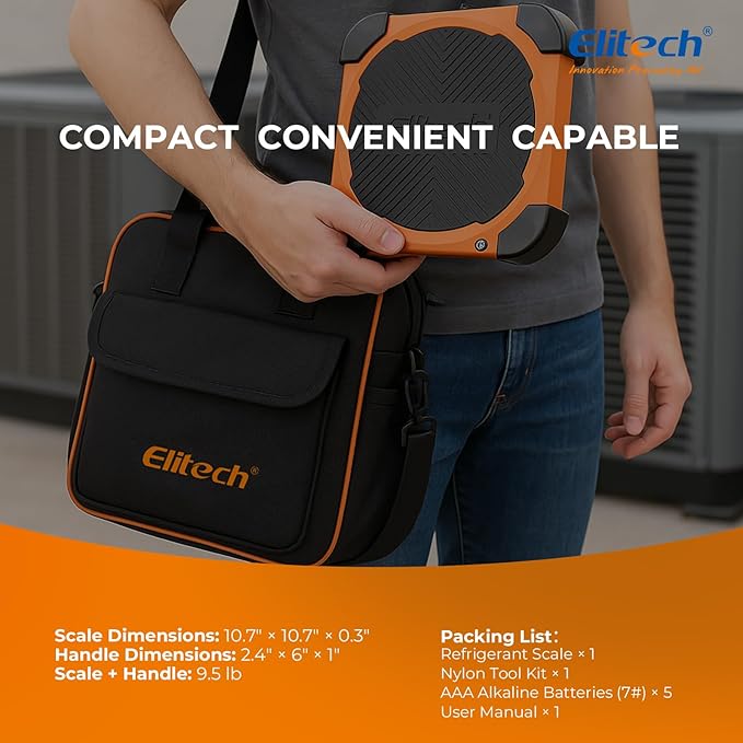 Elitech LMC-210A Refrigerant Charging Scale 330lbs HVAC Freon Scale with APP Wireless Remote Control