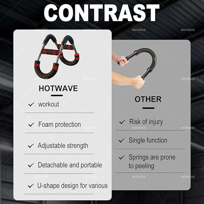 HOTWAVE Twister Arm Trainer, Adjustable Chest & Arm Exerciser for Men Women, Portable Home Fitness Equipment Kit for Upper Body Muscle Strength Training, Ideal for Self-Use or Gifting