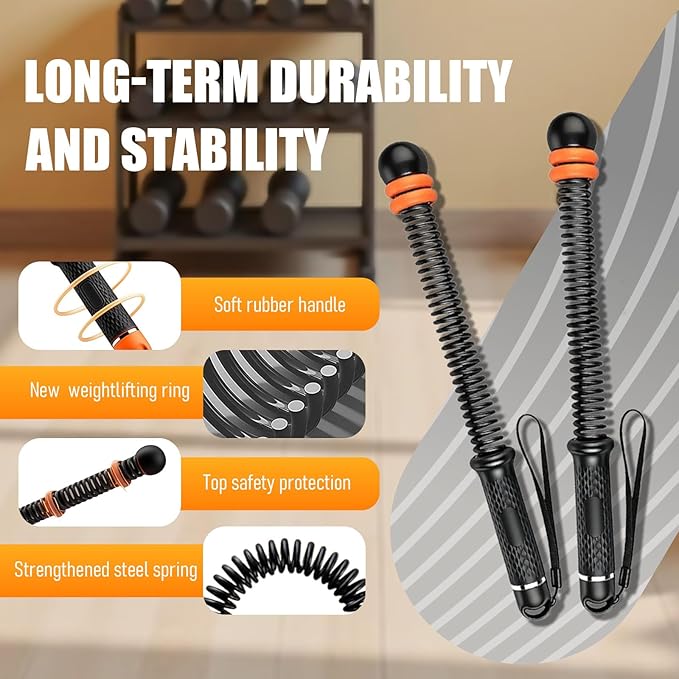 2026 New Ropeless Battle Ropes Adjustable Weight - Weighted Cordless Battle Ropes for Home Gym, with Non-Slip Handles, Heavy Portable Battle Sticks