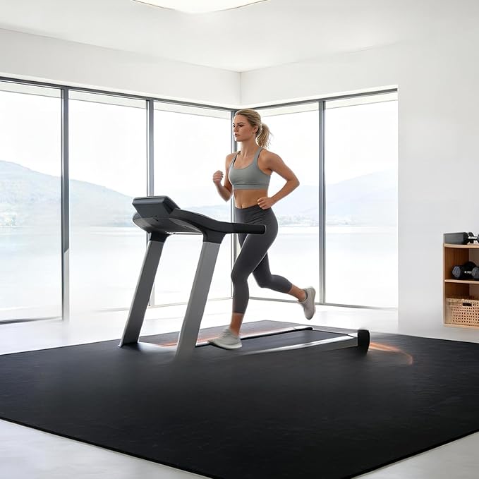 0.56" Thick 96 Sq ft Exercise Mats,24 Tiles Rubber Top 24"X24" Interlocking Puzzle Gym Flooring with High Density EVA Foam for Home Gym & Heavy Weight Workout,Black