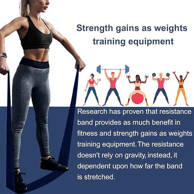 A AZURELIFE Resistance Bands,Professional Long Non-Latex Elastic Stretch Bands,Exercise Bands for Physical Therapy, Yoga, Pilates, Rehab, at-Home or The Gym Workouts, Strength Training