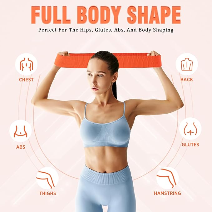 12 Pcs Fabric Resistance Bands for Working Out Booty Workout Stretch Exercise Bands Non Slip for Legs Squat Resistance Loop for Women Men Starter Butt Hip Thigh Fitness