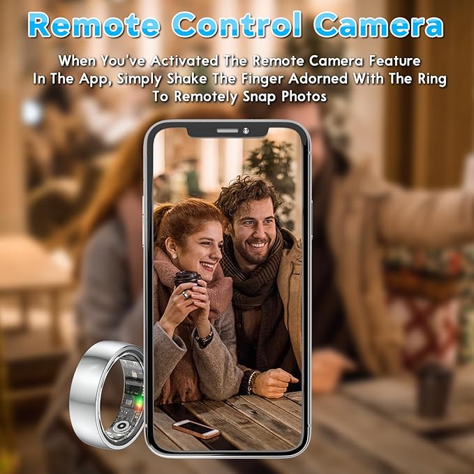 Smart Health Ring for Women Men,Fitness Rings Tracker with Blood Pressure Monitor Heart Rate Blood Oxygen Sleep Monitor IP68 Waterproof Step Counter Calorie Tracker Health Rings for Android iOS Phones