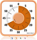 Secura 7.5 Inch Visual Timer, 60 Minute Oversize Countdown Visual Timer for Kids and Adults, Durable Mechanical Time Management Tool (Orange)