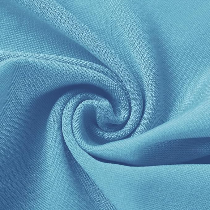 50 Pack Baby Blue Chair Sashes, Blue Spandex Chair Bands for Wedding Gender Reveal Party Decor, Baby Blue Bows for Folding Chairs