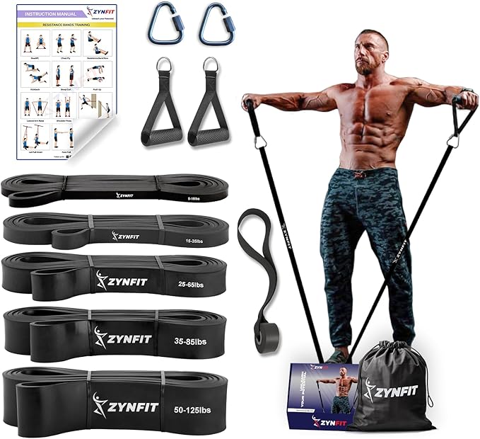 Pull Up Bands, Resistance Bands Set with Door Anchor, 5-Level Pull Up Assistance Bands for Working Out, Workout Bands for Home Gym