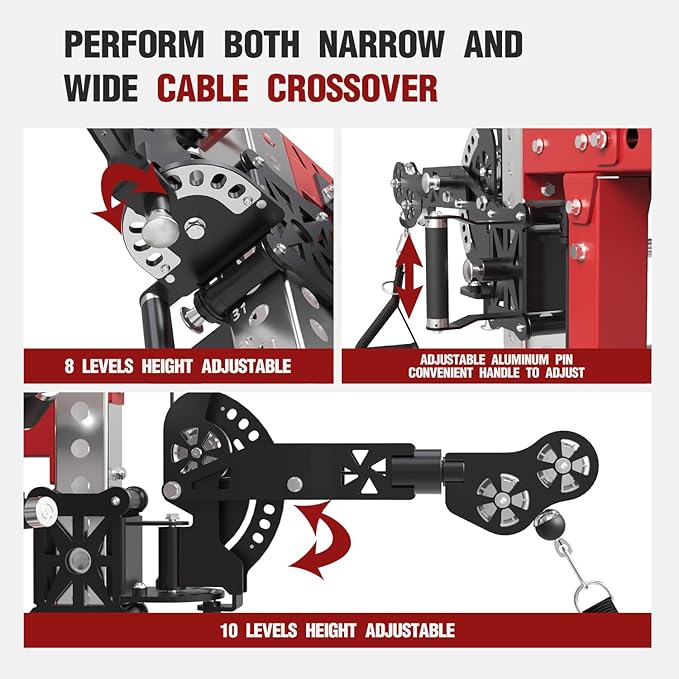 Commercial Smithe Machine with Dual Weight Stacks, Power Cage Squat Rack with Lever Arm & Leg Press Attachment, Multi-Function Linear Bearing Cable Crossover Machine for Home Gym