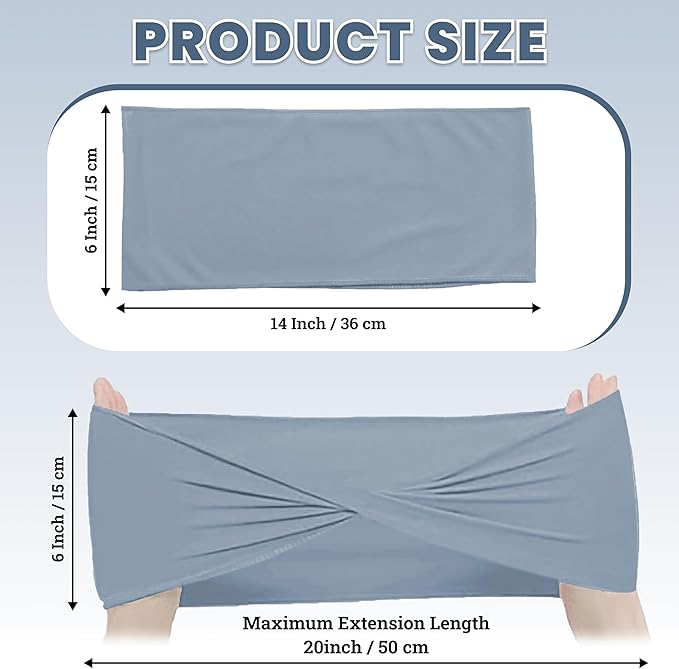 MDS Pack of 200 Spandex Chair Sashes Bows Elastic Stretch Dining Chair Bands Ties Without Slider Buckle Universal fits for Wedding Baby Shower Birthday Party Banquet Event Decoration - Dusty Blue