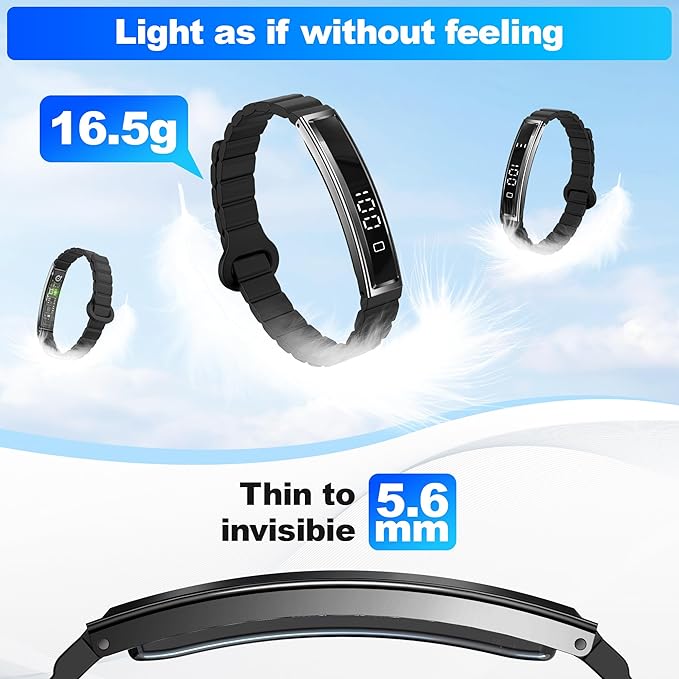 Smart Bracelet for Women Men, Health Activity Fitness Trackers, 24/7 Heart Rate, Blood Oxygen & Stress Monitor, 24H Sleep Tracker, Smart Wristband, Black