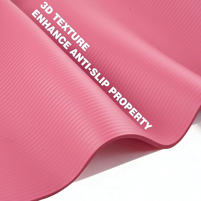 KEEP Extra Thick NBR Yoga Mat for Women & Men, 10mm Thick, 72”x24” Large Exercise Mat with Non-Slip Workout Mat for Yoga, Pilates, Stretching, Meditation – Wide & Cushioned Fitness Mat