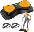 OWLSKY Balance Board with Resistance Bands, Portable Rock Stepper Featuring LCD Monitor, 330 lbs Capacity Ski Machine for Full Body Workout