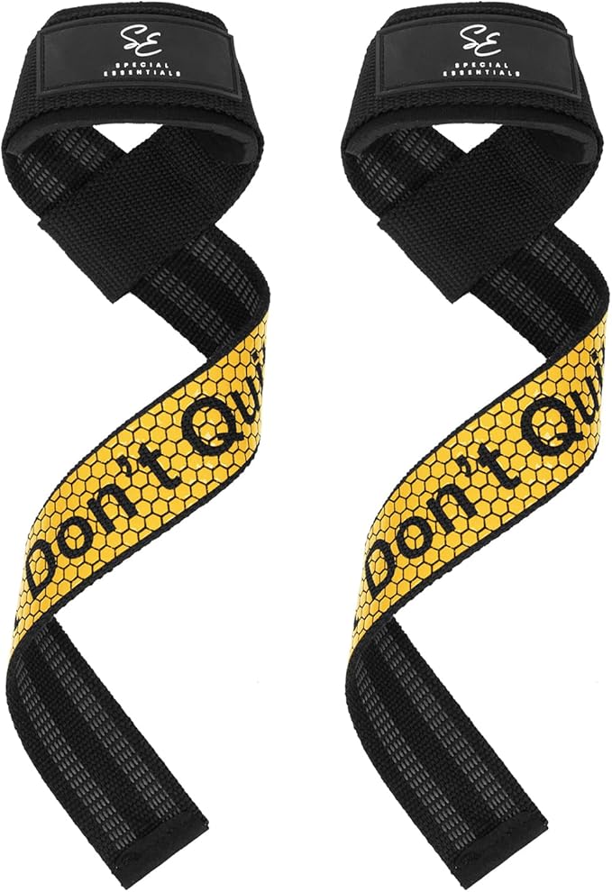 Special Essentials 2 Pack of Wrist Straps for Weightlifting - Two-Sided Anti Slip Silicone Grip & Padded Neoprene - Durable Gym Lifting Straps for Men and Women for Bodybuilding & Powerlifting
