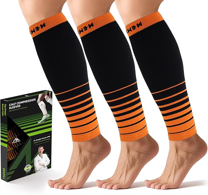 NEWZILL Compression Calf Sleeves (20-30mmHg) for Men & Women Perfect Option to Compression Socks for Running Travel Nursing