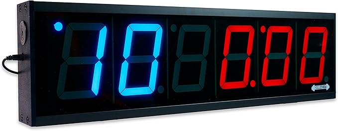 Flex Timer - Gym Edition - Bluetooth App-Controlled Wall Mounted 23" LED Gym Clock with Large 4.0" Digits for Crossfit, Tabata, HIIT, EMOM, MMA, Boxing, Interval Training, Circuits, Workouts