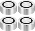 uxcell M8 Thread 35mm / 1.4" Dia 15mm Thick Aluminum Circle Disc Glass Top Adapter 4pcs Round Solid Table Feet Pad Plate Hardware with Anti-Slip Rubber Ring