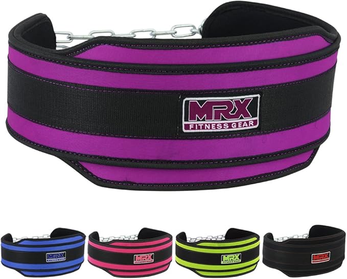 MRX Weight Lifting Belt DIPPING BELTS with Metal Chain Exercise & Fitness