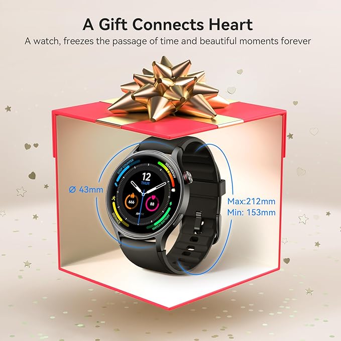 Smart Watch for Men Women, Answer/Make Call, 1.32'' AMOLED Ultra-Clear Screen Fitness Tracker with Heart Rate/Sleep/SpO2 Monitor, Smartwatch for iPhone/Samsung/Android, 110 Sport Mode, 3ATM Waterproof