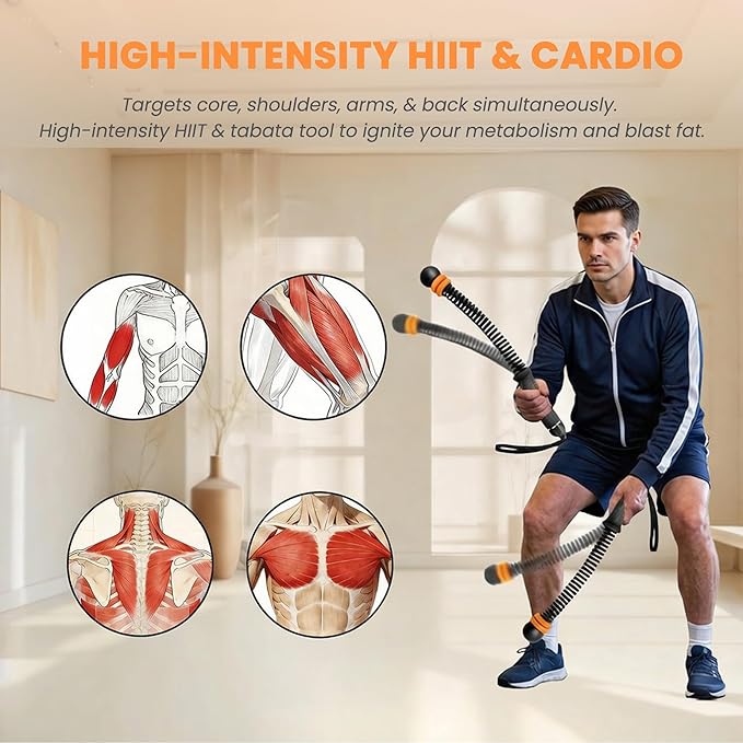 UNILEAF Ropeless Battle Ropes, Weighted Cordless Battle Ropes with Adjustable Resistance, Quiet Home Gym Equipment & Low-Impact Workout Equipment for HIIT, Cardio, Strength Training for Men & Women