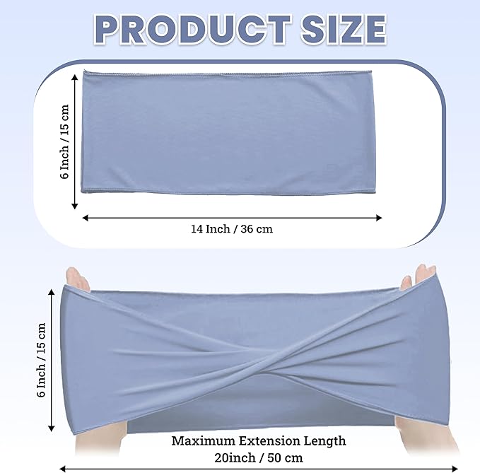 MDS Pack of 50 Spandex Chair Sashes Bows Elastic Stretch Dining Chair Bands Ties Without Slider Buckle Universal fits for Wedding Baby Shower Birthday Party Banquet Event Decoration - Baby Blue
