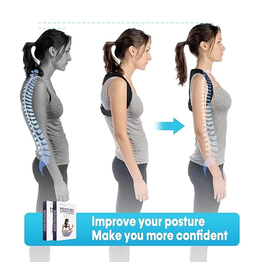 Posture Corrector for Women and Men, Back Brace Adjustable Upper Posture Support, Back Support, Comfortable Back Straightener Support for Clavicle Support, and Providing Pain Relief from Neck (Large)