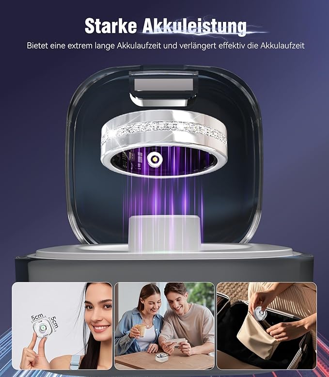10 Gen Diamond Smart Ring and Wireless Charging Case【Industry Ranking No.1 – 0 Measurement Error】 2026 Smart Ring for Women & Men for Sleep Tracking Wearable Device,Fitness Ring【Slive 10#】