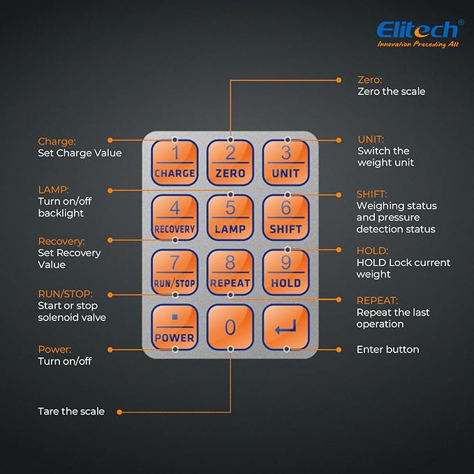 Elitech LMC-200 Refrigerant Scale - 220lb HVAC & Automotive Charging Scale for R134a/R1234yf, Freon Recovery with Anti-Collision Design