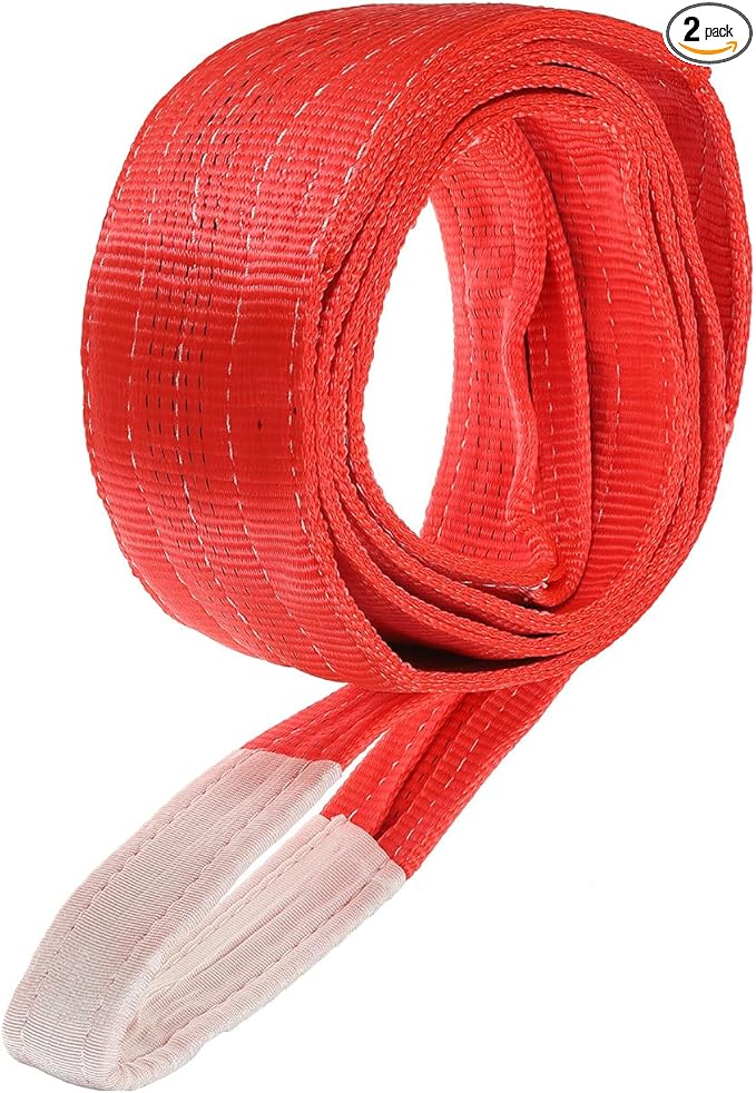 PATIKIL Lifting Slings Straps, 1 Pcs Polyester 12ft Heavy Web Slings Duty Flat Lifting Belts Pull Lifting Straps Slings Mount(11023lbs), Red