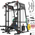 Mikolo M4 2.0 Smith Machine, All-in-One Home Gym Power Cage with LAT Pulldown & Cable Crossover, Squat Rack for Full Body Workouts