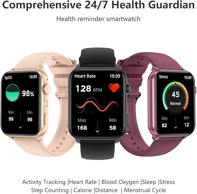 Smart Watch For Women Men,1.91" Hd Screen Fitness Tracker With LED Flashlight,100+ Sport Modes Fitness Watch, Women Watch Heart Rate/Sleep/Menstrual, IP68 Waterproof, Womens Watches For Android/IOS