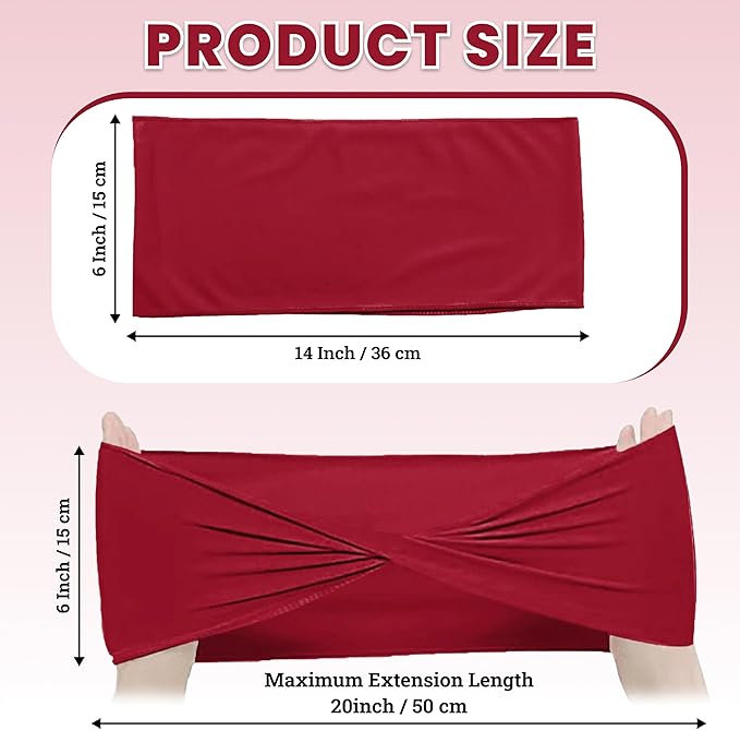 VDS Pack of 75 PCS | Apple Red | Spandex Chair Sashes Bows Without Buckle | Stretch Elastic Banquet Universal Folding Chair Band Tie with for Wedding Party Conference Celebration Event Decoration