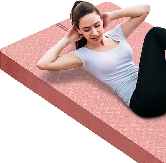 nuveti Large Exercise Mat - 15mm/20mm/30mm Thick Yoga Mat | Workout Mat for Fitness, Yoga, Pilates, Stretching & Floor Exercises for Women & Men with Free Carrying Bag