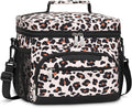 Lunch Boxs for Women/men Insulated Lunch bag,Leakproof Lunchbox with Adjustable Shoulder Strap for Adults,Soft Cooler Tote Bag for Office Fitness Picnic Beach Travel - Leopard 12-Can(8L)