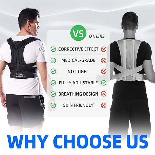 IYDoaMea Posture Corrector for Women and Men ( Order A Size Up ) Upgraded Back Brace Support, Adjustable Shoulder Straightener for Improving Back Posture, Relief for Upper and Lower Back, Lumbar, Neck, Shoulder Pain (XL(39.3~45.2))