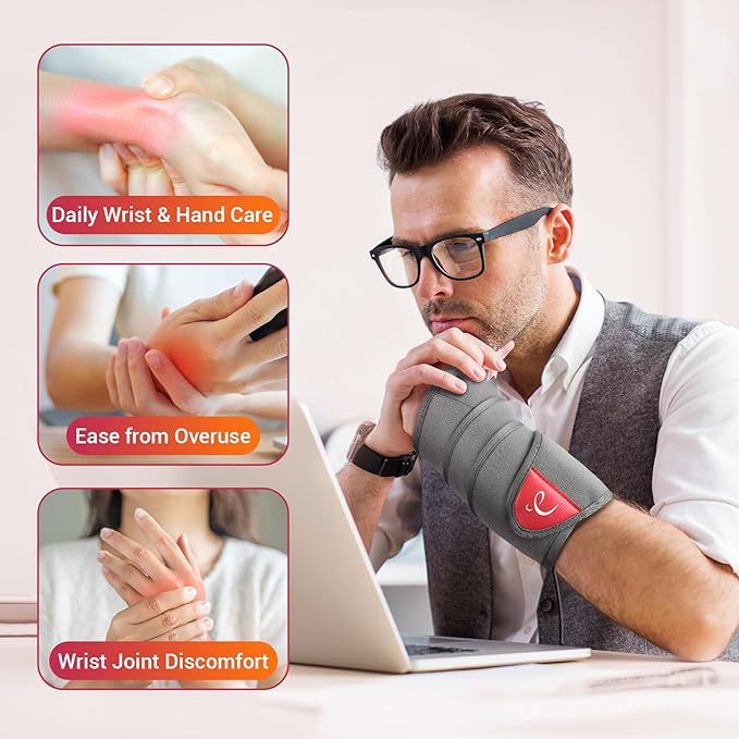 Comfytemp Hand Heating Pad for Carpal Tunnel Relief, Wrist Heating Pad for Achilles Tendonitis Relief USB Wearable for Wrist Pain, Birthday Gifts for Mom
