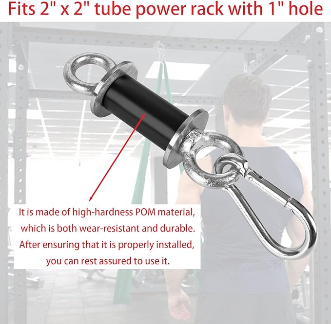 Ertuohg 2PCS Power Rack Attachments, Heavy Duty Squat Rack Attachments, Power Rack Shackle Band Attachment for Strength Training, Resistance Band Accessories Fits 1" Holes