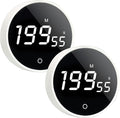 2Pcs Digital Kitchen Timer - Magnetic 199-Minute Countdown Countup Timer with Large LED Display,Volume Adjustable, Visual timers for Cooking,Gym,Meeting,Classroom,Study,Work,Outdoor Activities