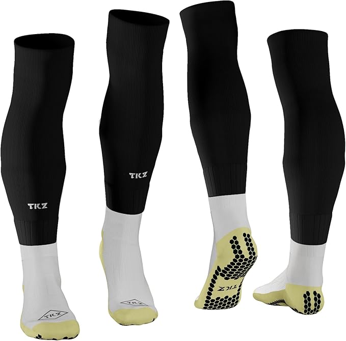 Tekkerz leg sleeve over 20 color variations compatible with grip socks for soccer, football, hockey, rugby athletic socks