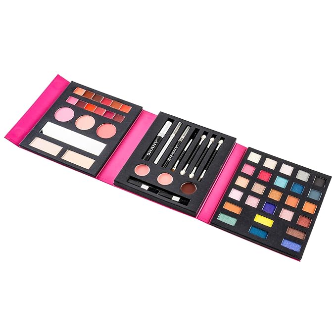 SHANY Original Beauty Book Makeup Set All in one Travel Make up Kit - 35 Colors Eyeshadow, Eye brow, blushes, powder palette, Lip Colors, Eyeliner pens & Cosmetics Mirror - Gift Set