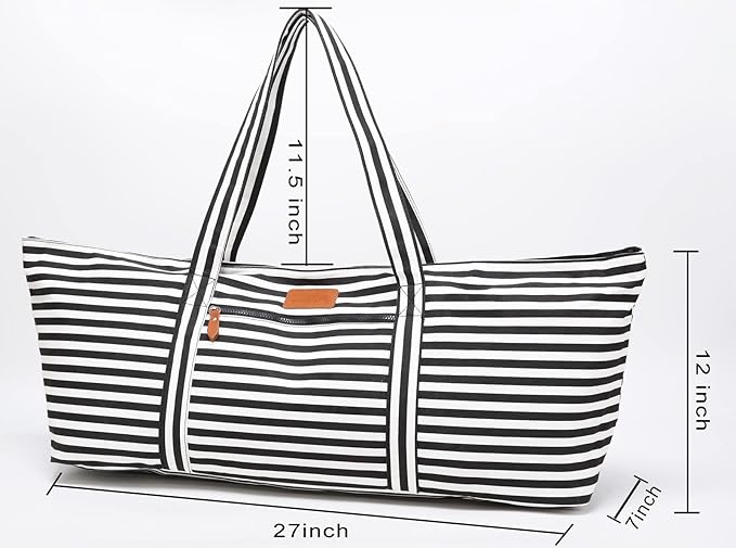 Large Yoga Mat Bag for Women Men, Travel Gym Bag for Pilates Office Beach Workout, Yoga Mat Tote Carrier with Mat Strap for 1/4" 1/2" Thick Exercise Yoga Mat