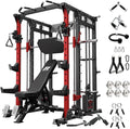 RitFit Buffalo Smith Machine Package, All-in-One Power Cage with Weight Stack , Power Rack with Cable Crossover & Leg Press Attachment for Home Gym