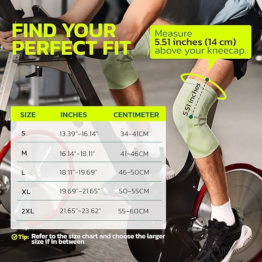aoFIT Compression Knee Brace for Women & Men, 2 Pack AOCELL Knee Sleeve Support for Knee Joint Pain Relief, ACL, Meniscus Tear, Arthritis - Breathable for Workout, Running, Gym, Sports, Fitness L